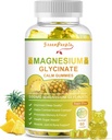 Green People Magnesium Glycinate Gummies dengan Citrate 1000mg, Tadrate & Matale - Sugar Free - Magnesium Potasium Tambahan dengan Vitamin D, K2 untuk Calm Mood & Zzz Dukungan - 60 Pineapple Gummies