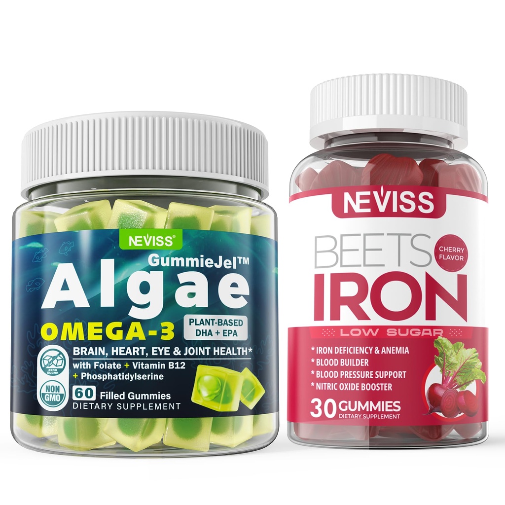 Vegan Omega 3 Gummies 1000mg + Iron Suplemen 12.5mg