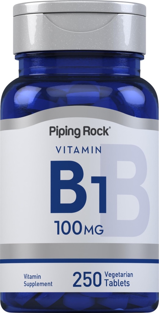 Piping Rock Vitamin B1 100mg 124; 250 Tablet: 124; Thiamine Suplement £124; Vegetarian, Non-GMO, Gluten Free