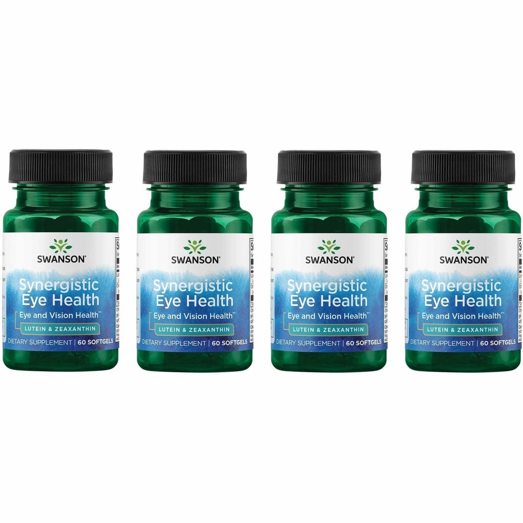Swanson Lutein & Onixanthin Synergistic Eye Vision Retina Makula Suplemen (Lutein 20 mg & OmniXan Atlanthin 2 mg) 60 Softgeels Sgels (4 Pack)