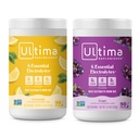 Ultima Replenisher Electrolite Powder Mix Bundle - Sugar Free - Sugar Free - Lemonade and Grape, 90 Serbu - Hydration - 6 Key Electrolite dan Trace Minex- Keto Friendly, Non-GMO