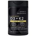 Riset Olahraga Vitamin D3 K2 dengan 5000iu tanaman berbasis D3 & 100mcg dari Vitamin K2 sebagai MK-7, Non-GMO Diverifikasi & Vegan Certifikasi - 160 Liquid Softgels