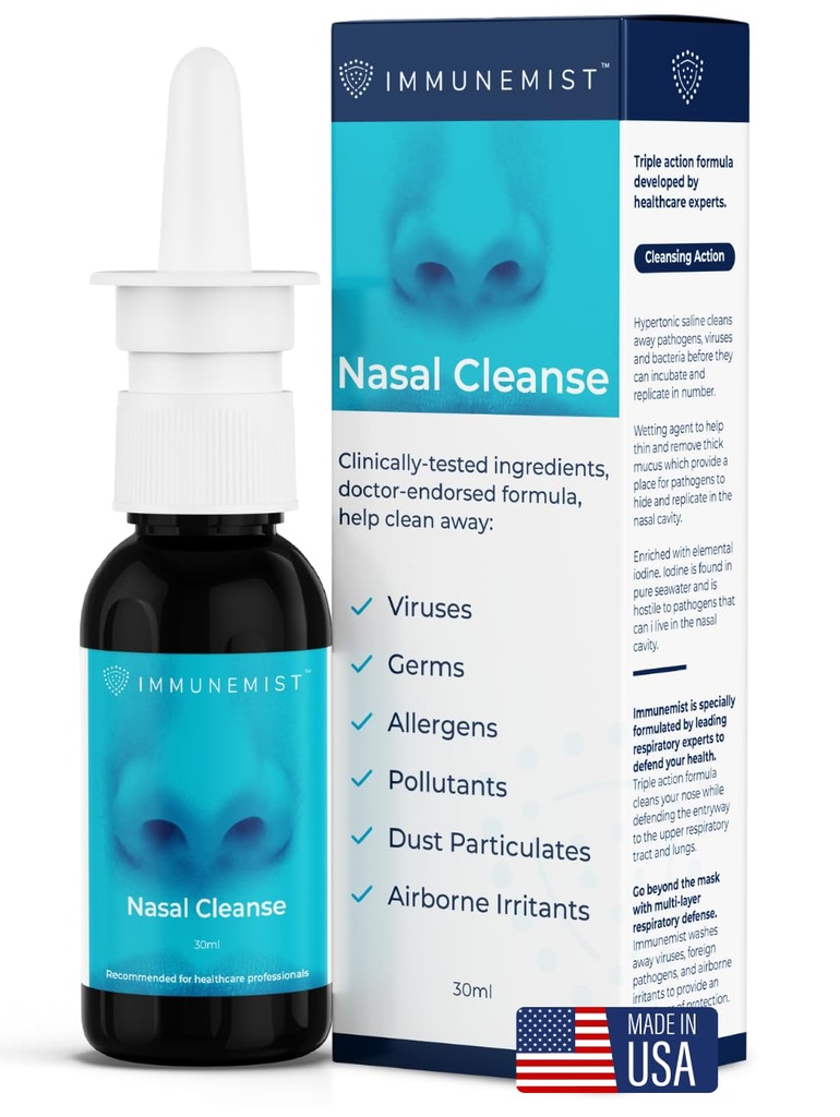 Nasal Cleanse - Dokter Rekomendasi Anti Viral Nasal Iodin Spray Rinse Bottle Sampai dengan 250 Doses
