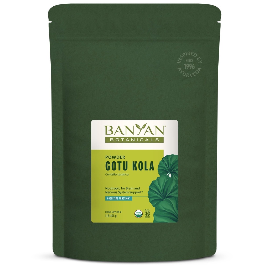 Banyan Botanicals Gotu Kola Powder - Organik Brahmi (Centella Asiatica) - Calming Nootropic Herb untuk Dukungan Sistem Gugup & Heally Skin * - 1 lb.