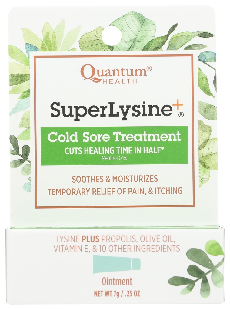Quantum SuperLysine + Cold Treatment OV14; Relieves Pain, Burning, and Itching 124; Cuts Heeling Time in Half 124; 0.25 Ounce