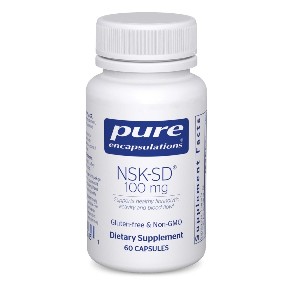 Encapsulasi Murni NSK- SD - 100 mg Nattokinase - untuk Sirkulasi Darah Normal - Mendukung Aktivitas Fibriolytic * - Gluten Bebas & Non- GMO - 60 Capsules