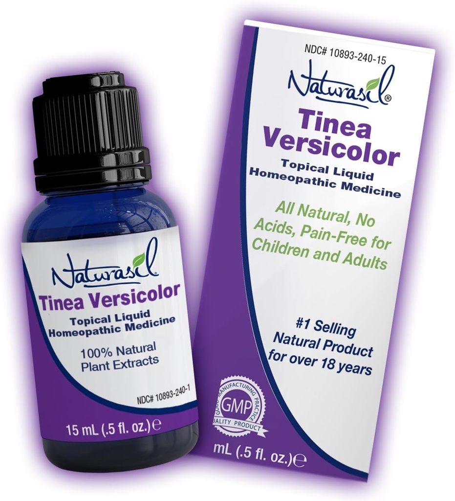 Relief Tinea Versicolor yang kuat - Perbaikan Tinea Versico Relief 124; Terbaik untuk Candida, Jock Itch, Foot & Discoloration 124; Aman untuk All Ages 124; Efektif untuk Banyak Skin Types 12.15mL