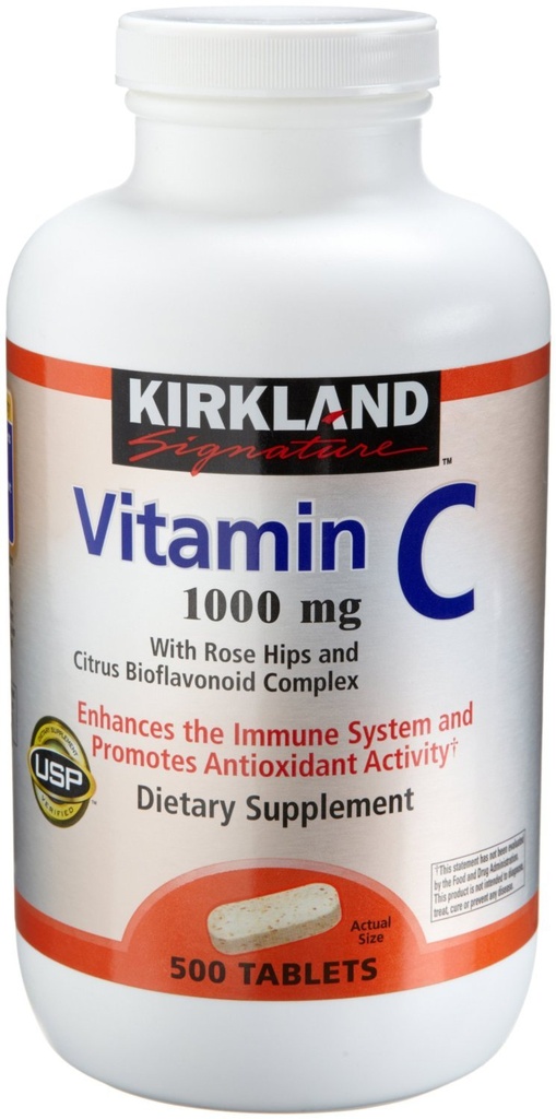 Kirkland Vitamin C dengan Rose Hips dan Citrus Bioflavonoid Complex (1000 mg), 10000-Count (1000mg Tablets))