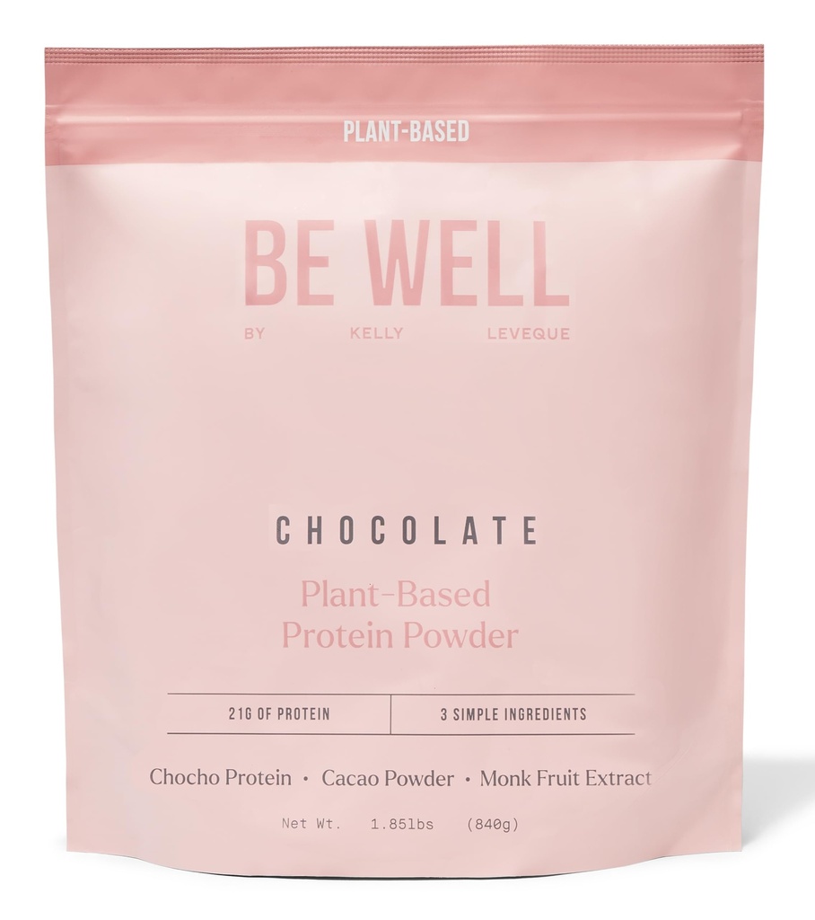 Jadilah Baik oleh Kelly Chocolate Plant - berbasis Powder Protein, Vegan 21G Protein 9G Fiber 1 NetCarb (3 Ingredials, 20 Servings) 9 Amino Acids 3 BCAAs No Soy, No Dairy, Stevia- Free No Sugar Ditambahkan 1.85lb 840g