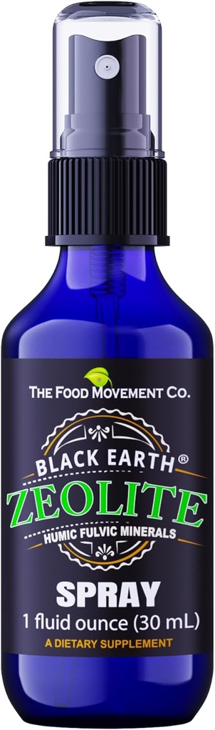Black Earth Zeolite dengan Humic Fulvic Acids, Trace Minements, untuk Dewasa dan Anak-anak Menyediakan Kesehatan Gut, Dukungan Imune, Gangguan dan Penghapusan dan Lebih 1oz Liquid Pompa Spray Supplemen