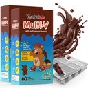 YUM-V 'S - Kids Multivitamin Chocolate Bears - Multivitamin for Kids Supplement - 16 Vitamin & Minetal - Termasuk D, Zinc, C, B Kompleks & Lebih, 60 Cacah (Paket 2)
