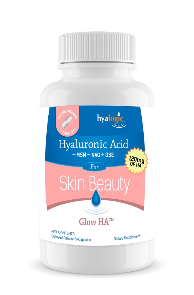Hyalogi 120 Mg Hyaluronic Acid Delayed- Rilis Kapsul - Skin Suplemen w / Glucosamin MSM - Pangan Kesehatan Tubuh w / Grape Ekstrak - Vegan & Non-GMO Dietary Suplemen (30 Count)