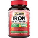 Tambahan Besi, 65mg Carbonyl Iron dengan 250mg Vitamin C, Pill-Iron Friendly untuk Pembangunan Darah Wanita & Men, Tinggi Absorpsi, Tidak Ada Mual, Konstilasi, Non-GMO, Tidak Gluten, 60 Vegan Tab