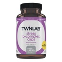 Twinlab Stress B-Complex Caps - Complex B- & 1000 mg Vitamin C - Energy Support Suplemen Vitamin B12 dan B6- 100 Kapsul