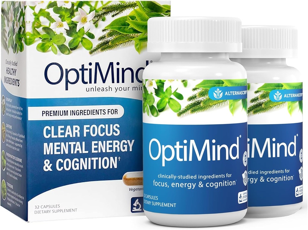 Optimind Basopa Monnieri Brain Suplement for Memory and Focus, Nootropics with Phosphatidyserine, Huperzine A, Non-GMO, Clinical Studied Ingredians, 64 Capsules