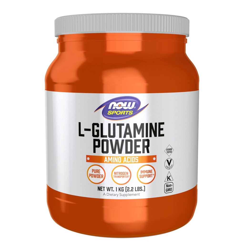NOW Foods Sports Nutition, L-Glutamine Pure Powder, Nitrogen Transporter *, Acid Amino, 35.3-Ounce