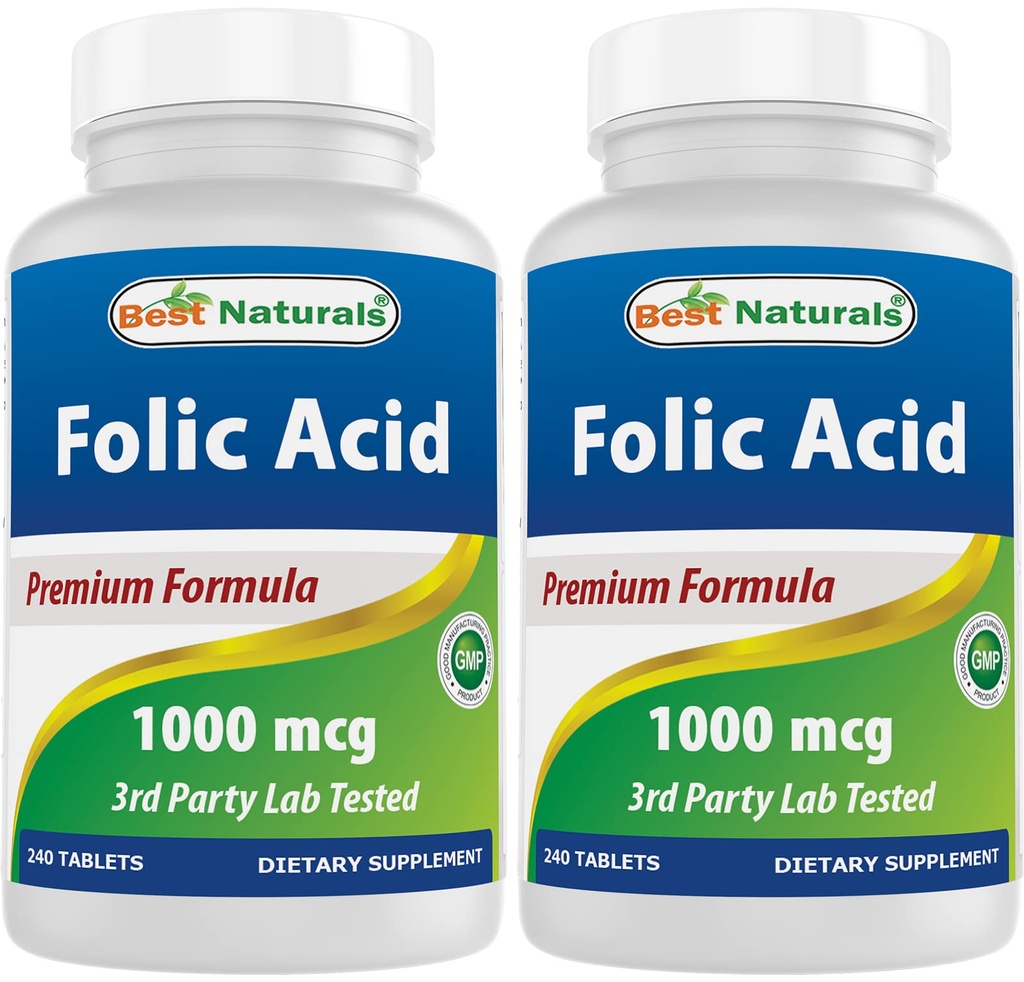 Terbaik Acid Folic 1000 mcg (Vitamin B9), 240 Tablet (1000 mcg (Paket 2)))