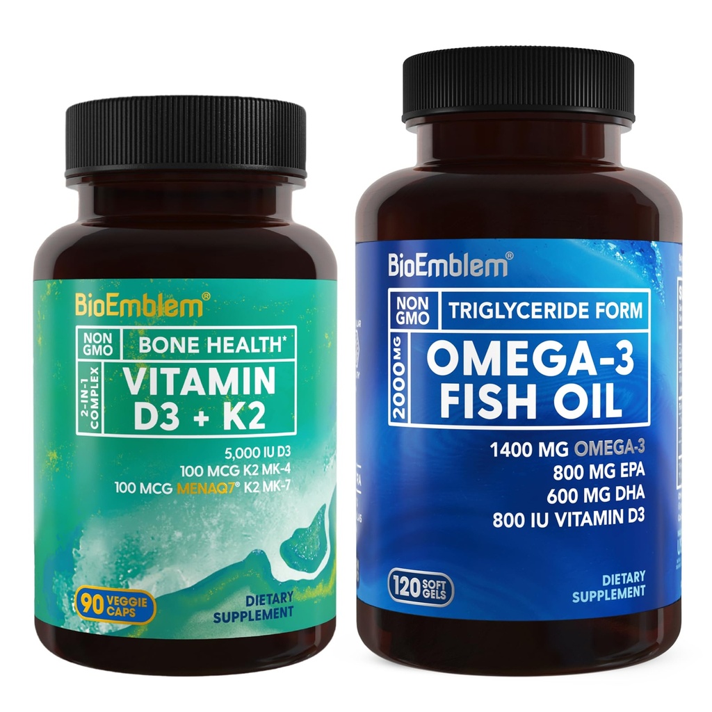BioEmblem Vitamin D3 K2 Omega- 3 Minyak Ikan 2000mg