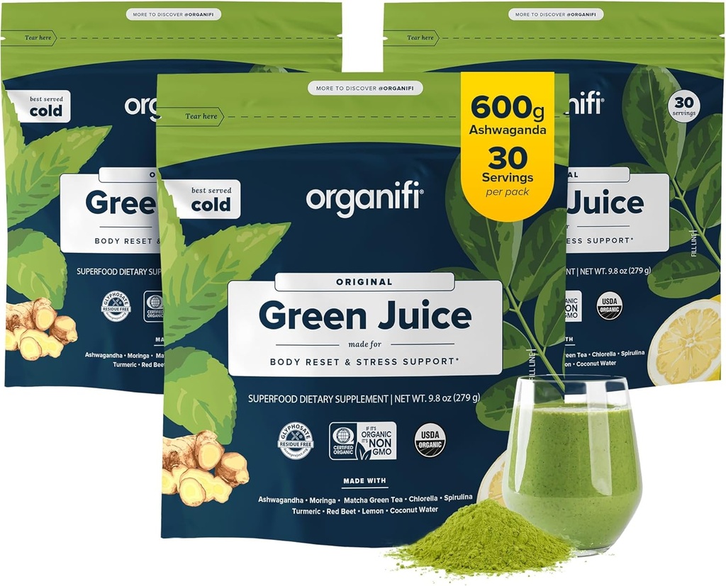 Pemasok Green Juice - Organic Superfood Powder - 90- Day Suply - Organic Vegan Greens - Helping Decase Cortisol - Menyediakan Respon Lebih Baik untuk Stress - Mendukung Berat Kontrol - Total Body Wellness