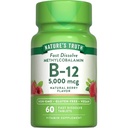 Nature 's Truth B12 Vitamin 5000 mcg 124; 60 Tablets 124; Fast Dissolve Natural Berry Flavor 124; Vegan, Non-GMO & Gluten Free Suplemen