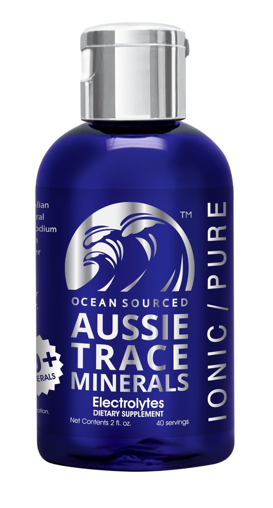 Aussie Trace Minerals - Magnesium Kaya, Sodium Rendah, Lengkap Electrolyte Drops untuk Hidration, Energi & Pemulihan - 2oz / 60ml Suplemen - Vegan, Keto Friendly