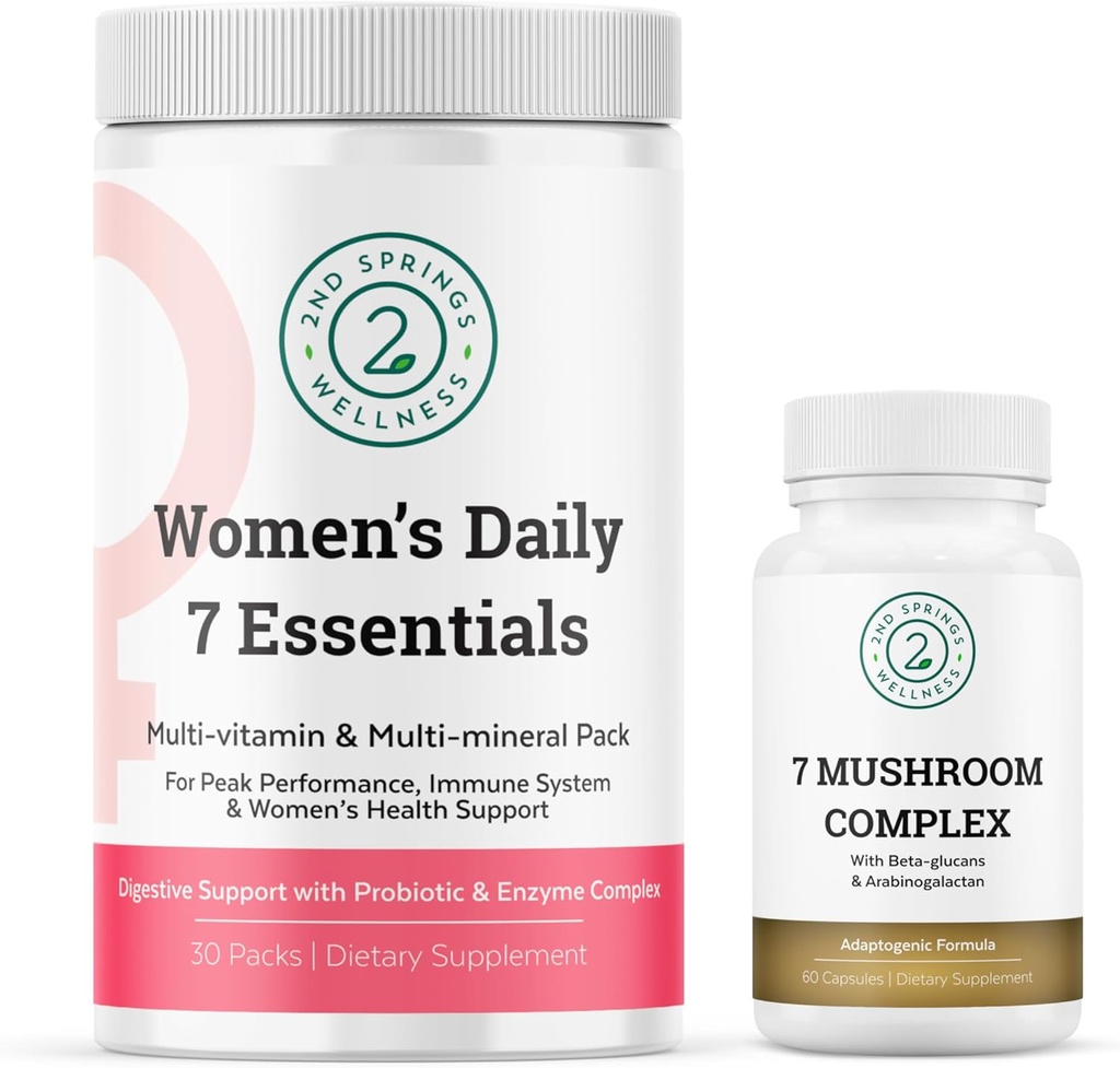 Feminin Vitalitas Bundle - 7 Jamur Kompleks & Women 's Daily 7 Esensial untuk Wellness Lengkap