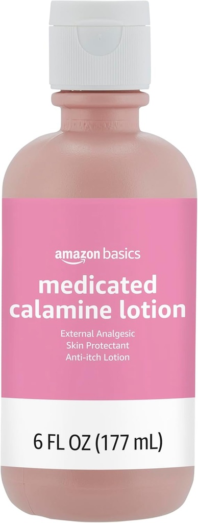 Basics Diobati Calamine Anti- Itch Lotion, Analgesic Skin Protectant, 6 Fluid Ounce, 1 - Pack (Sebelumnya Solimo) (New Formula)