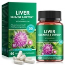Liver Cleanse Detox & Repair - Health Liver Support Herbal Support with Milk Thistle, Burdock, Turmeric Curcumin, Dandelion, and More - 60 Vegan Liquid Phyto- Caps