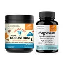 Sandhu 's Bovine Colostrum Powder & Magnesium Glycinate Lysinate Capsules 124; helping Gut, Immune Heath & Sleep Support