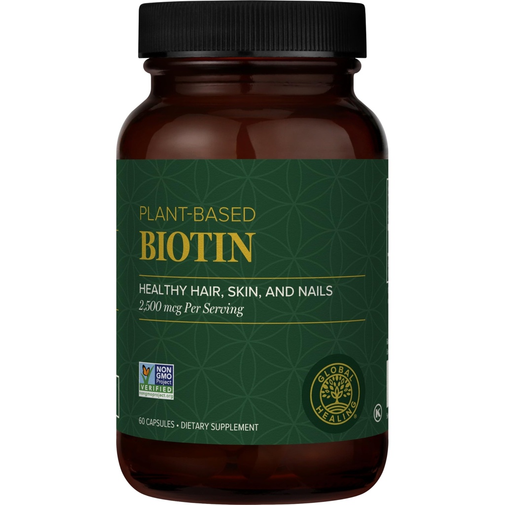 Global Healing Center - Biotin (Vitamin B7) Biotin untuk Vitamin Pertumbuhan Rambut, Mendukung Radiant Skin, dan Lebih Kuat Nails, Rambut Loss Vitamin untuk Perempuan dan Pria, Lebih dari 100.000