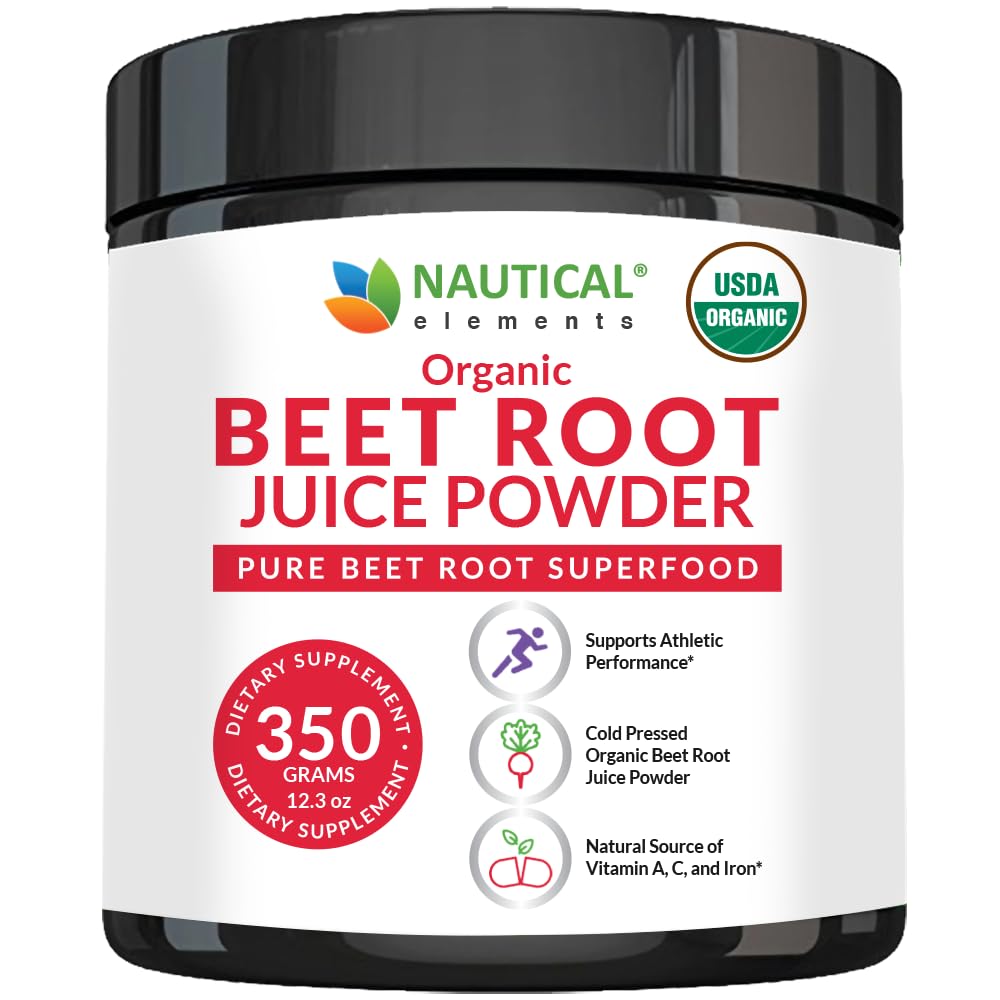 Popper Beet Organik - 20: 1 Konsentration Beet Powder Organik - Sirkulasi Dukungan - Rich in Nitric Oxide - Cold- Menekan 100 Hamba Beet Root Pounder Supplimen- 12.3oz