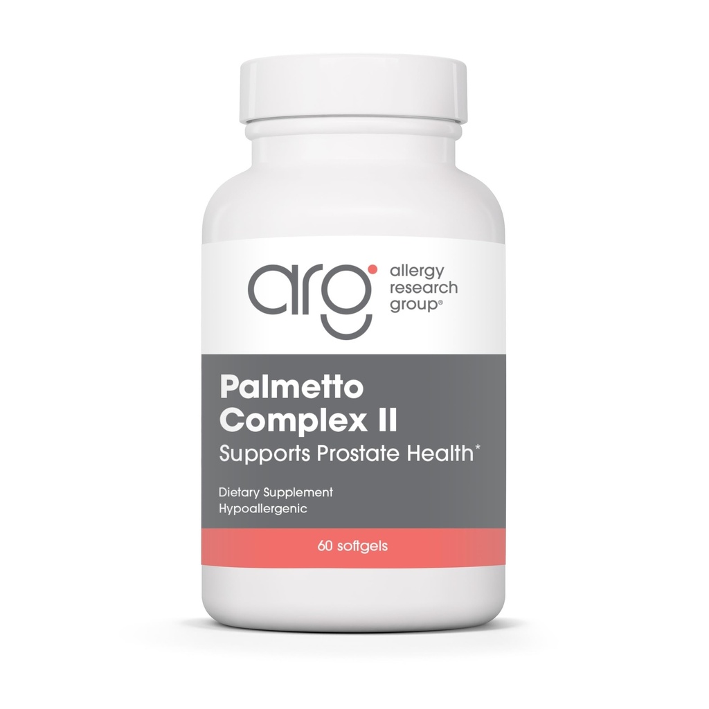 Grup Riset Alergi Palmetto Complex II - Prostate Support, Saw Palmetto for Men & Women, with Lycopene, Pumpkin Seed Oil, Zinc - 60 Count