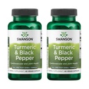 Swanson Turmeric & Black Pepper - Organic Joint Health, Heart Health, Interruption, & Liver Dupport Suplement - Natural Formula untuk Enhanced Bioavability & Absorpsi - (60 Vevgie Capsules) 2 Pack