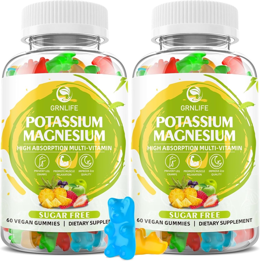 Potassium Magnesium Sugarune-Free, Vegan Mixed Flavors, 120 Count