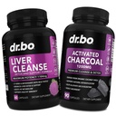 Liver Cleanse & Activated Charcoal Capsules - Pil Kesehatan Hati dengan Artichoke, Berine, Turmeric Herbs - 1200mg Organic Coconut Pill untuk Gas Perut dan Bloating Dups