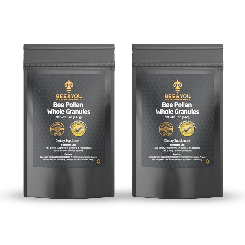 Bee and You - 100% Natural & Raw Bee Pollen Granules, Bee Pollen Suplement, Natural Superfood, Amino Acids, Antioksidan, Enzymes, Vitamin B, Paleo, Keto, Gluten Free, Dewasa 124; 5 Oz Pack