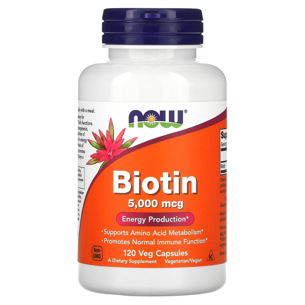 Sekarang Foods Biotin 5 MG Vegetarian Capsules, 120 Cacah