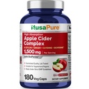 NusaPure Apple Cider Vinegar Complex 1500 mg 180 Veg Caps Cocok untuk Vegetarians dan Vegan, Non-GMO