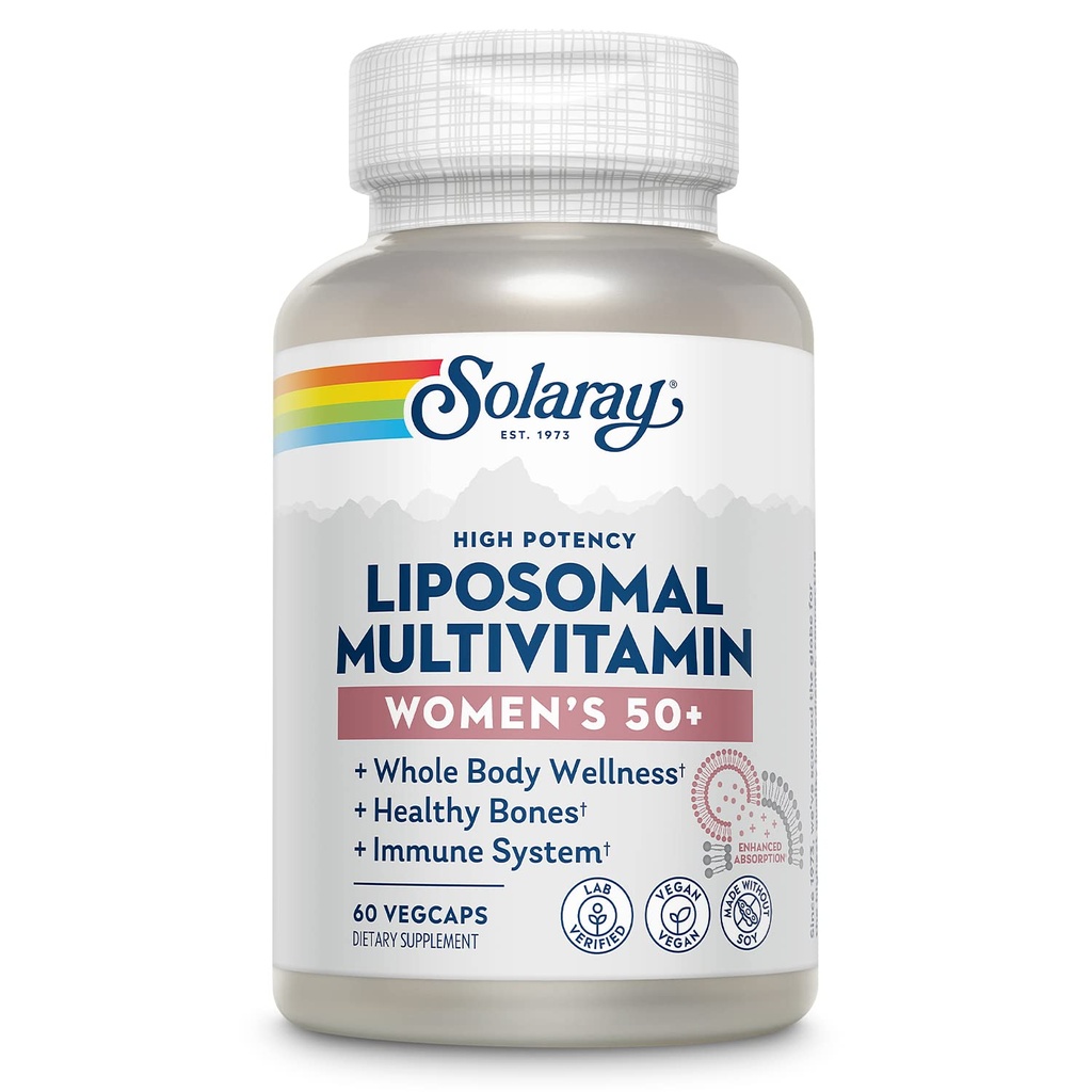 Liposal Multivitamin untuk Wanita 50 Plus, Enhanced Absorpsi dengan Besi, Vitamin D, Vitamin C, B12, Biotin & More, Imune Dukungan & Bone Health, Vegan, 30 Servings, 60 VevCaps