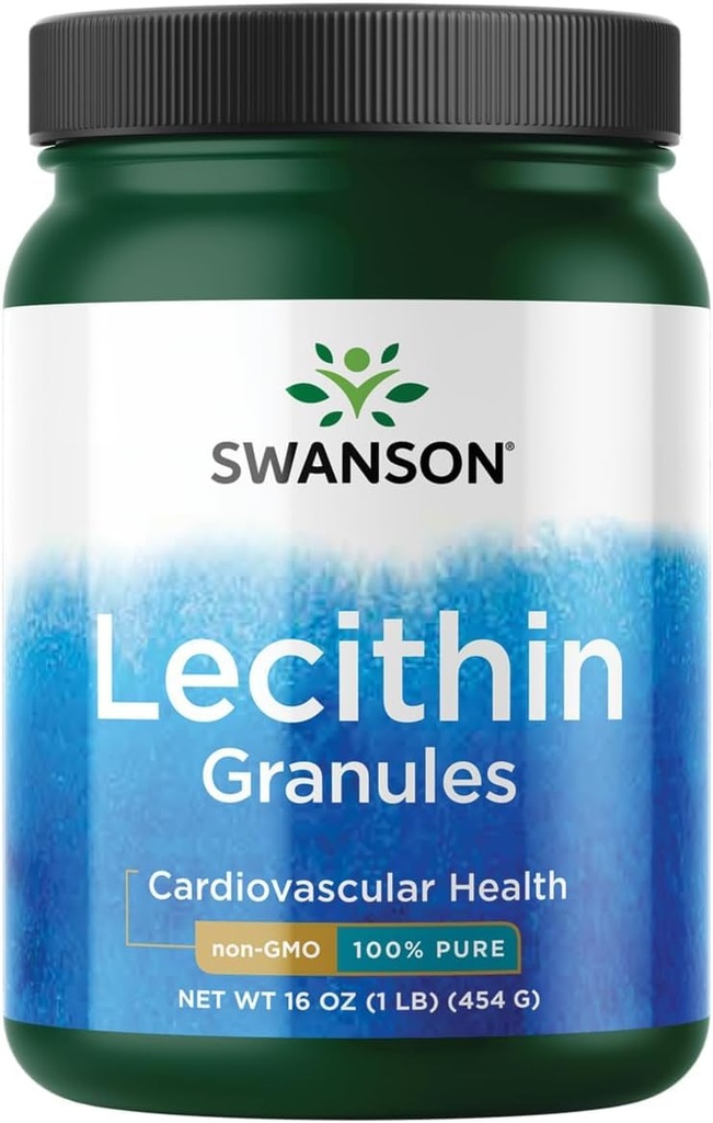 Swanson 100% Pure Lecithin Granules (Non- GMO) 16 Ounce (1 lb) (454 g) Granules