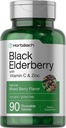 Horbaach Black Elderberry dengan Vitamin C dan Zinc 124; 90 Tablet Chewable; 124; mixed Berry Flavor 124; Imune Dukungan Kompleks 124; Vegetarian, Non-GMO, dan Gluten Free Suplemen