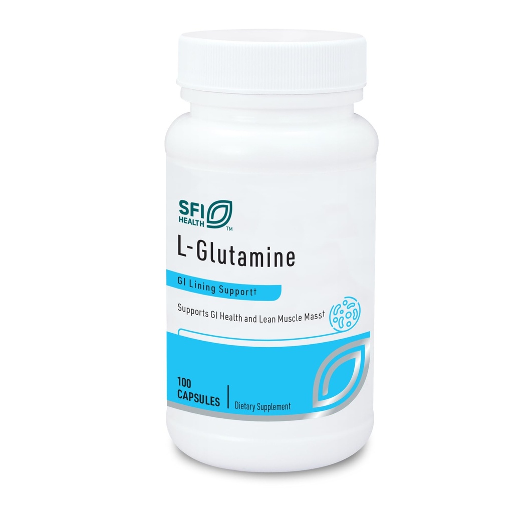 Klaire Labs SFI Health L Glutamine Capsules - 500 juta hypoallergenic Acids Suplemen - Dukungan Fungsi Muscle & GI - Dairy Free & Gluten Bebas (100 Capsules)