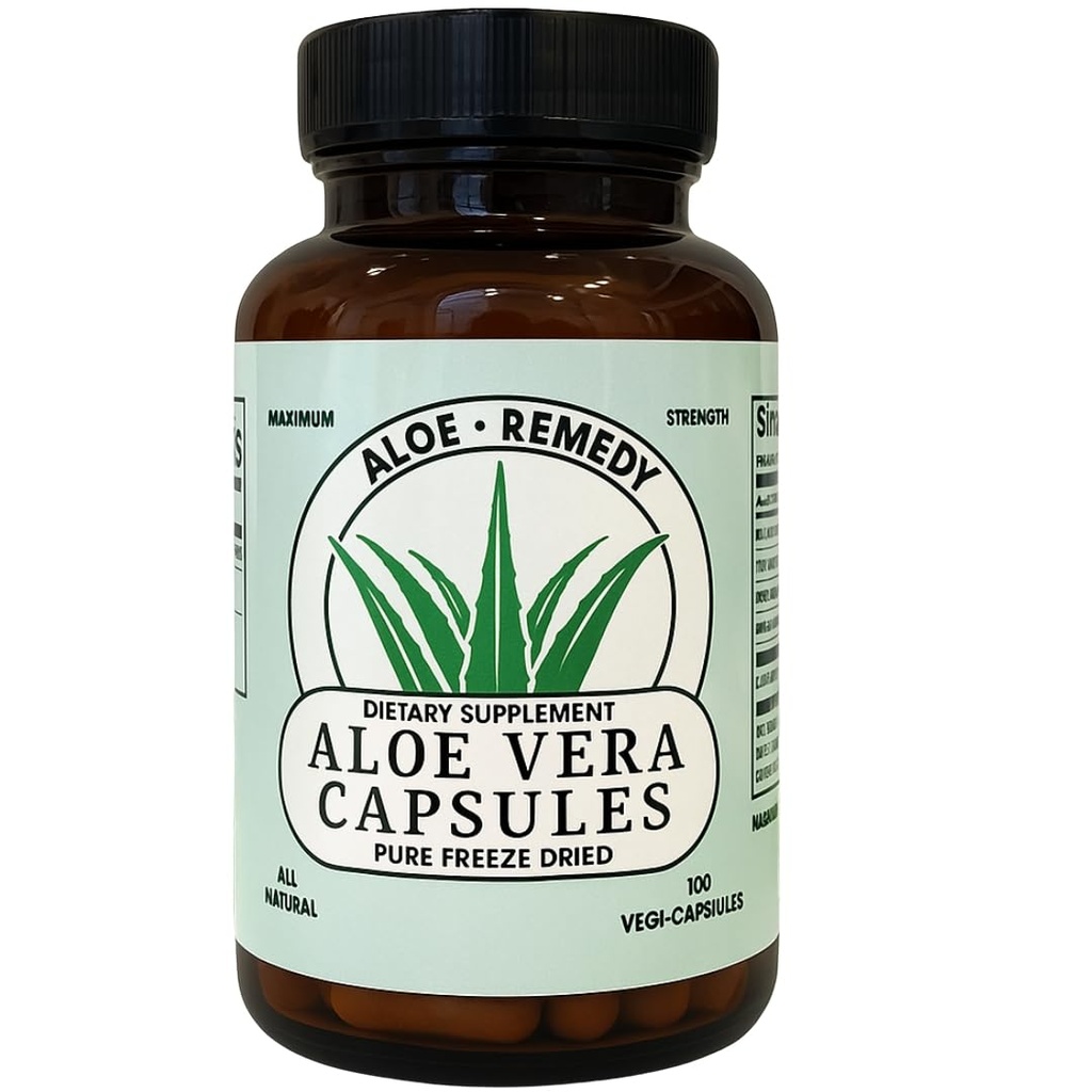 Aloe Vera Capsules 180 Count Freeze Dry Gel dan Leaf Powder untuk IC BPS Dukung Digetical dan Bladder Health Made in USA Natural Suplemen