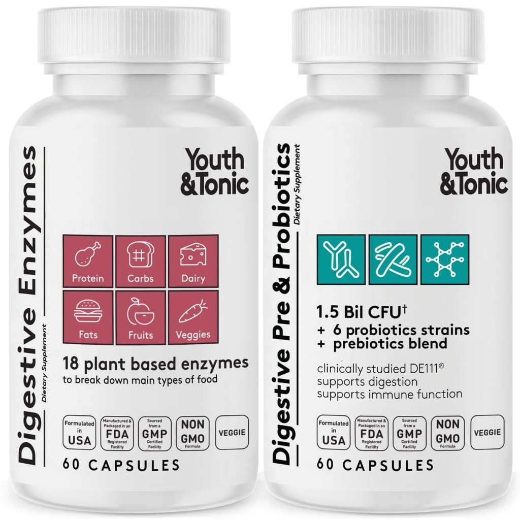 Suplemen Digestical Remaja & Tonic untuk Bloating, Regularitas & Gut Health. Full Spectrum Enzymes Propoletic & Presults for Divalry to Break Down Food and to Use Daily, for Women & Men - 120 Pills