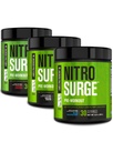 Jacked Factory NITROSURGE Pre Workout Supplement - Endless Energy, Instant Power Gains, Clear Focus, Intense Pompa 124; Cherry Limeade, Blue Raspberry, Arktik White (90 Servings)