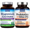 Innate Vitalitas Magnesium Glycinate & Progories 120 Billion Bundle, Non- GMO, No Gluten Dairy Soy & Vegan, Magnesium (120 Caps) & Probiotic (30 Caps)