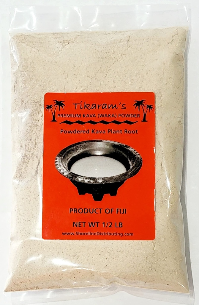 Tikaram 's Kava - Premium Fiji Waka (Nobel Lateral Root Kava Pounder) 1 / 2 Pound (8oz) - Fiji Market Wheosale, 8oz (1 / 2 Pound)