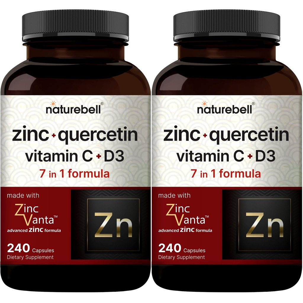 NatureBell Zinc Quercetin dengan Vitamin C & D3, 480 Capsules (2 Pack) 14; Quercetin 1.000mg + Zinc 50mg + Vitamin C 250mg + Vitamin D3 5.000 IU 134; 4 -1 Advane Advane