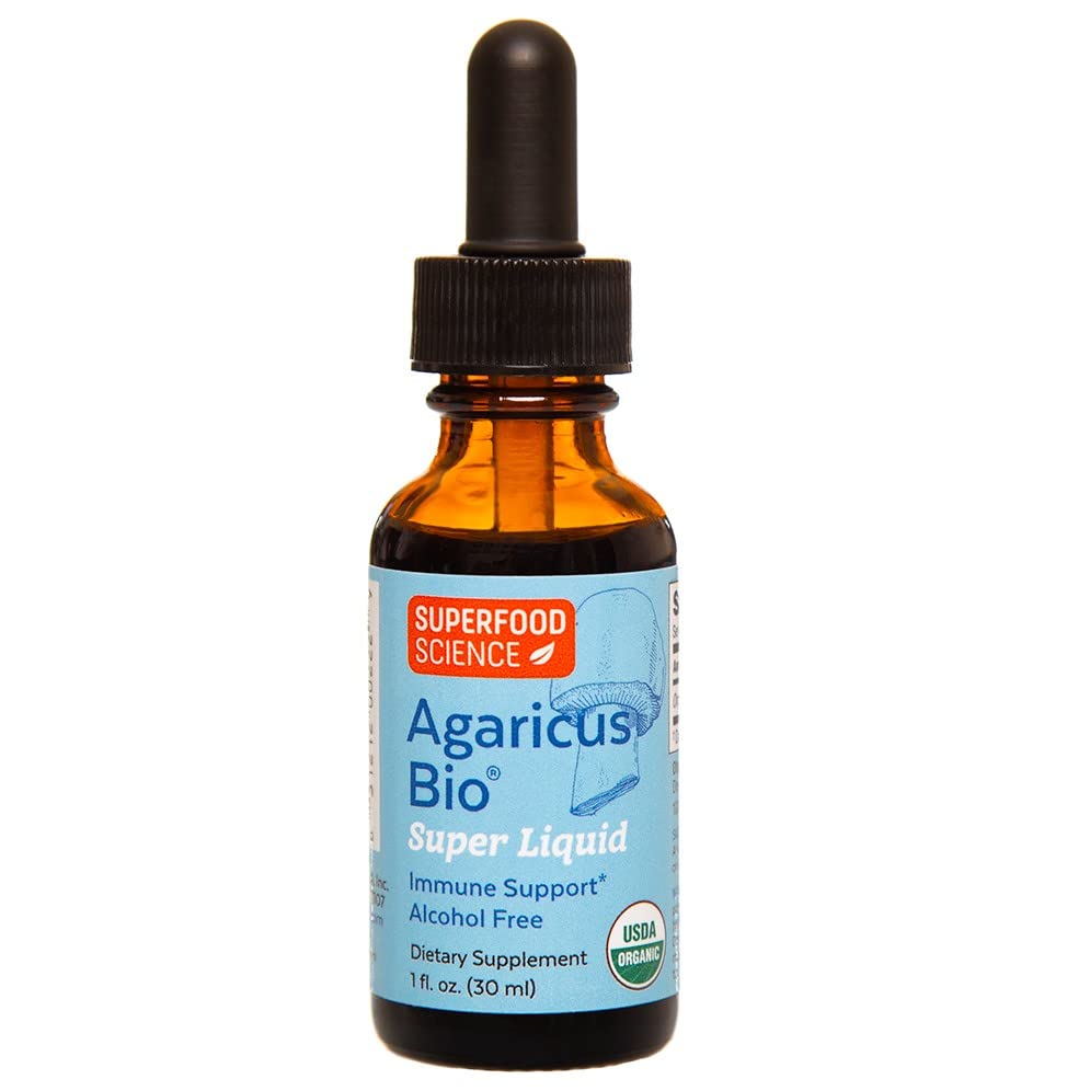 Agaricus Bio Super Liquid, Natural Killer Cell Activity, Organic Mushroom Extract, Agaricus Blazei Murill Mushroom, Tincture Drops dengan High Beta Glubans, Liver and Immune Support Supplemen, 30 ml