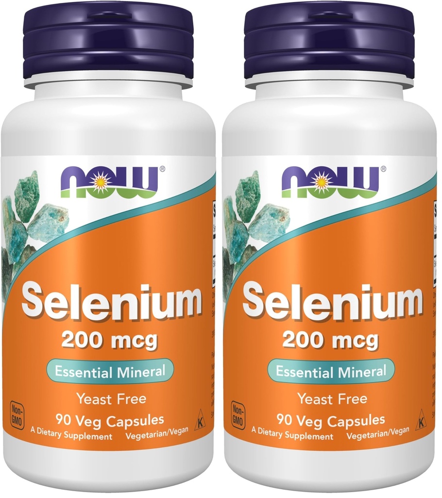 Suplemen SEKARANG, Selenium (L- Selenomethionine) 200 mcg, EscalyMineral *, 90 Vak Capsules (Paket 2)